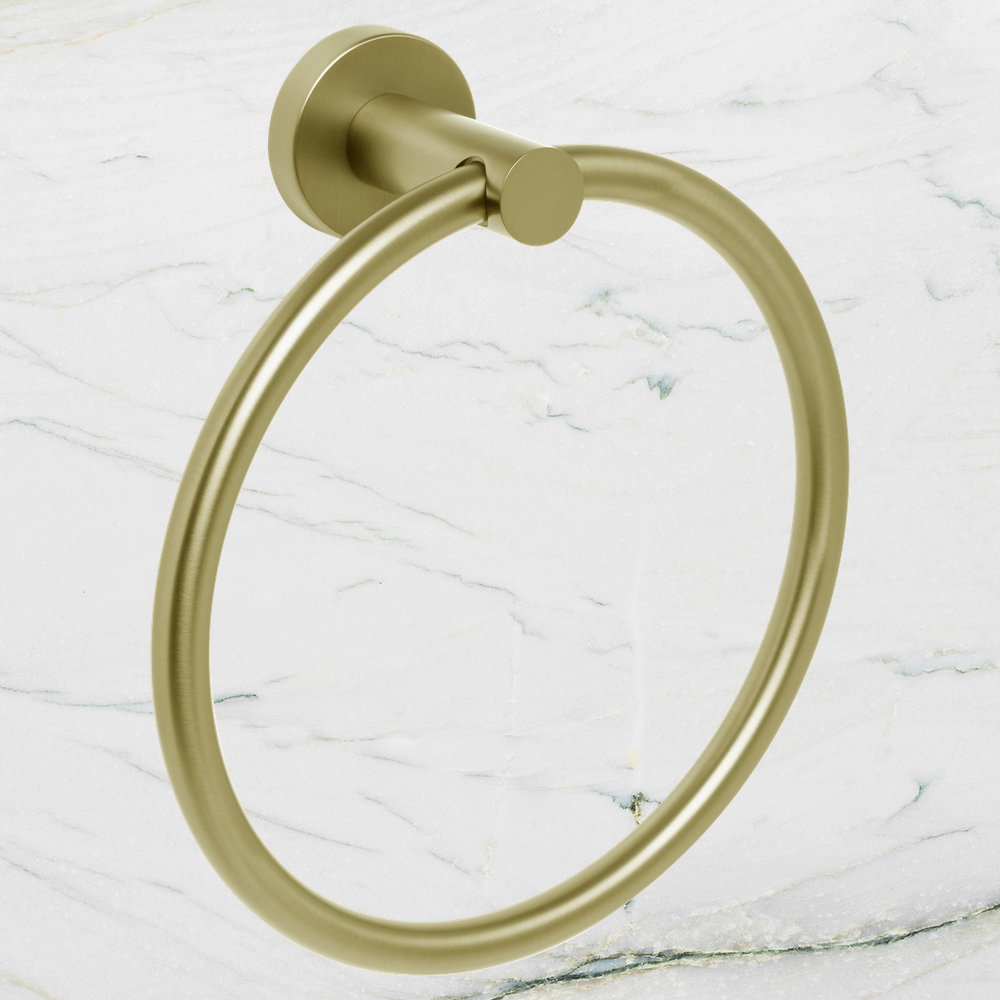 Venezia Towel Ring Brushed Brass Gold