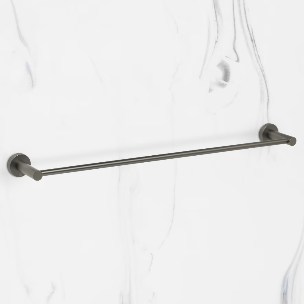 Venezia Single Towel Rail 600mm Brushed Gunmetal