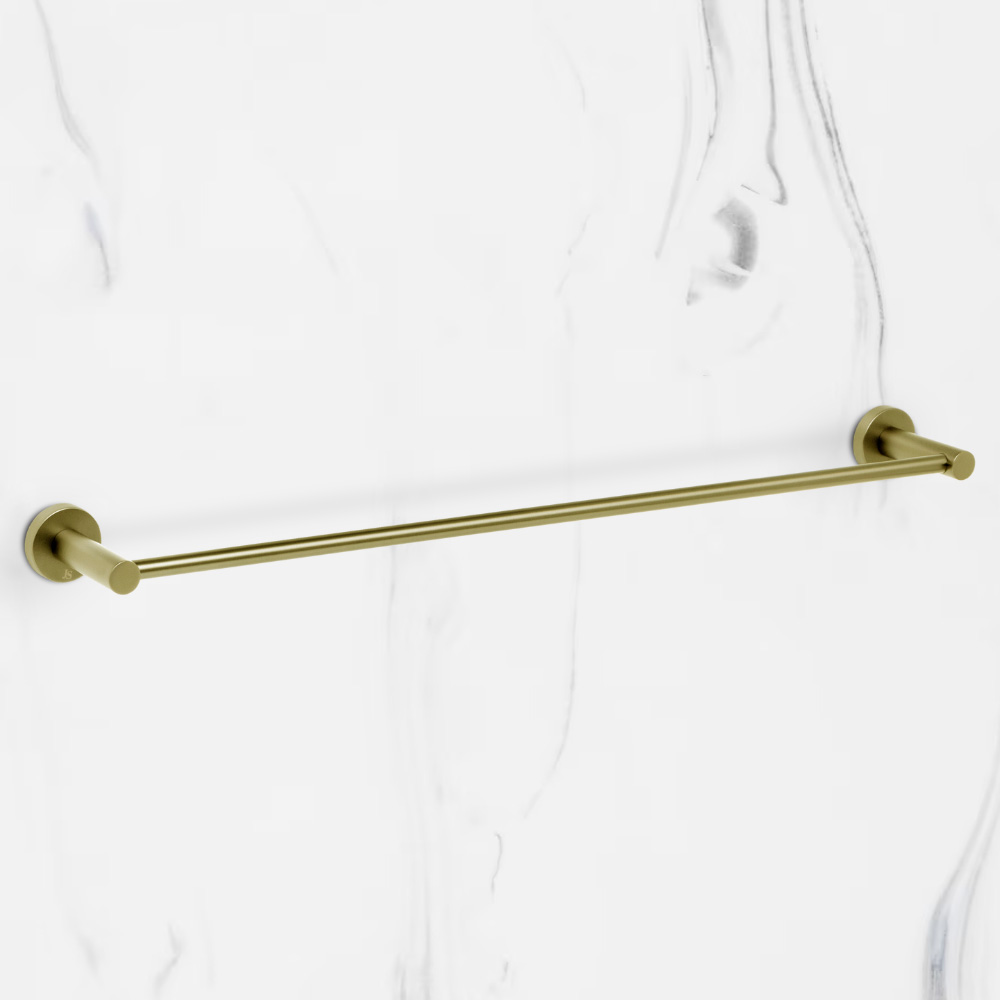 Venezia Single Towel Rail 600mm Brushed Brass Gold