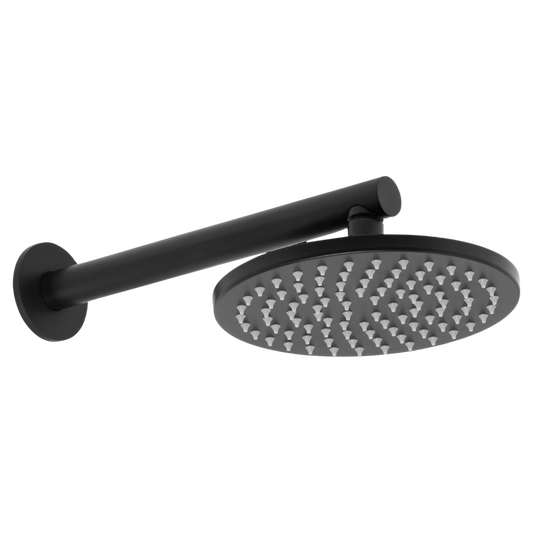 Venezia Overhead Rain Shower With 300mm Wall Arm Matte Black