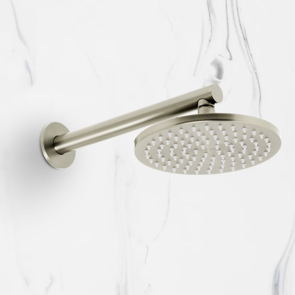 Venezia Overhead Rain Shower With 300mm Wall Arm Brushed Nickel