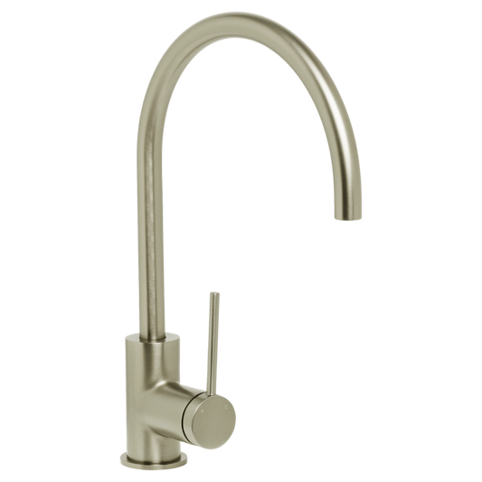 Venezia Gooseneck Sink Mixer Brushed Nickel