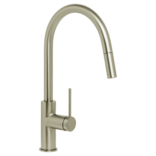 Venezia Gooseneck Pull Out Sink Mixer Brushed Nickel