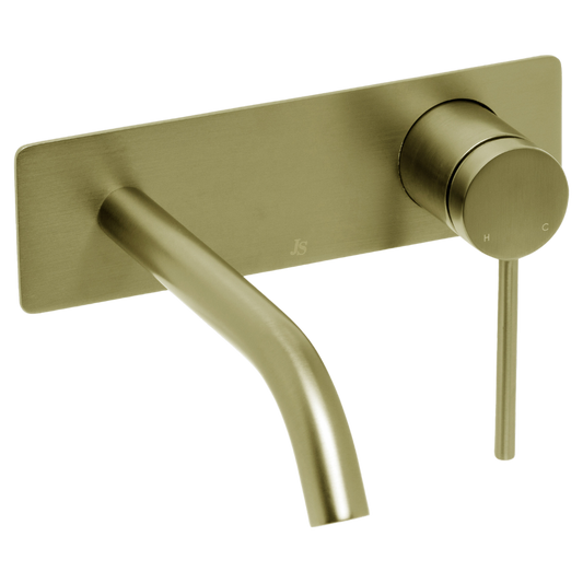 Venezia Wall Basin Mixer Brushed Brass Gold