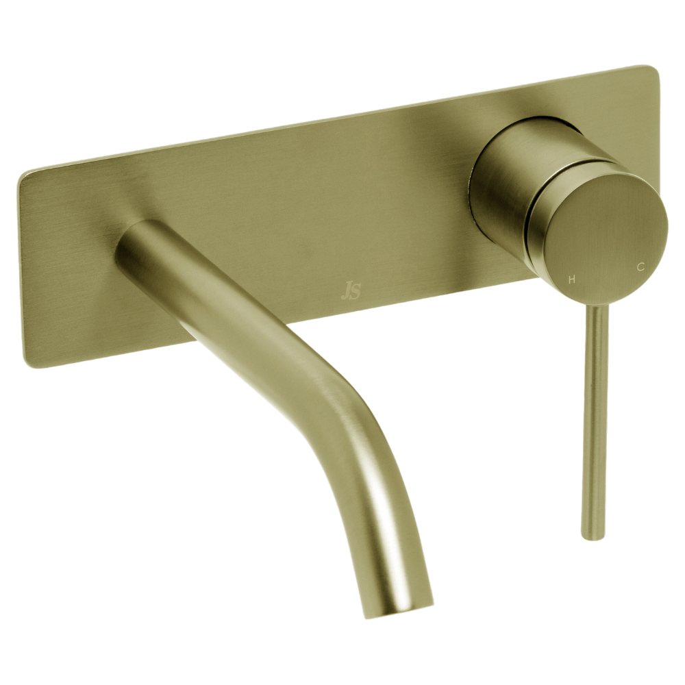 Venezia Wall Basin Mixer Brushed Brass Gold