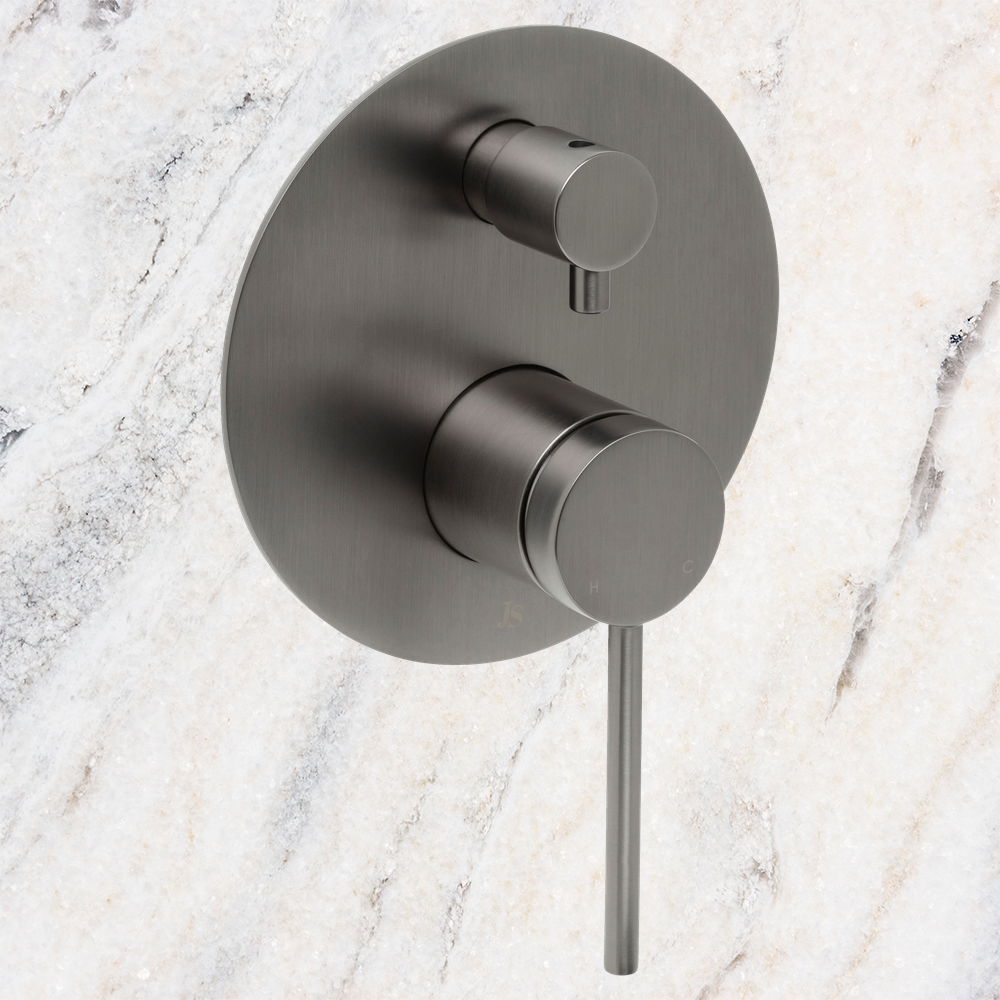 Venezia Shower Mixer With Diverter Brushed Gunmetal