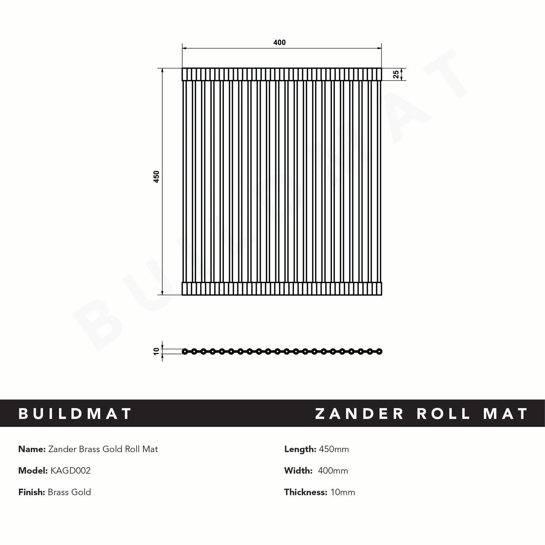 Zander Brass Gold Roll Mat