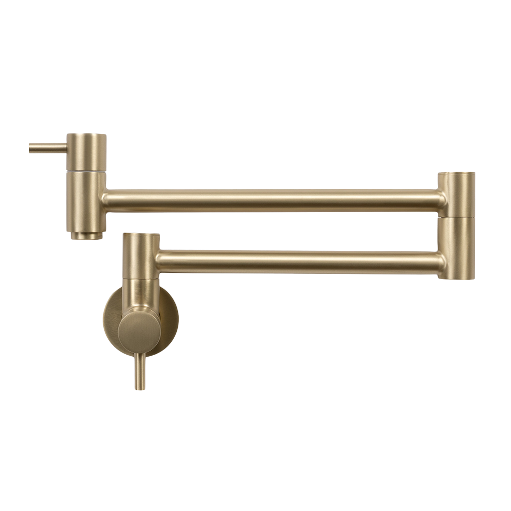 Winslow Wall Pot Filler Brushed Brass Gold