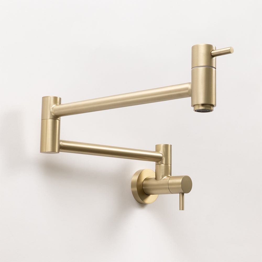 Winslow Wall Pot Filler Brushed Brass Gold