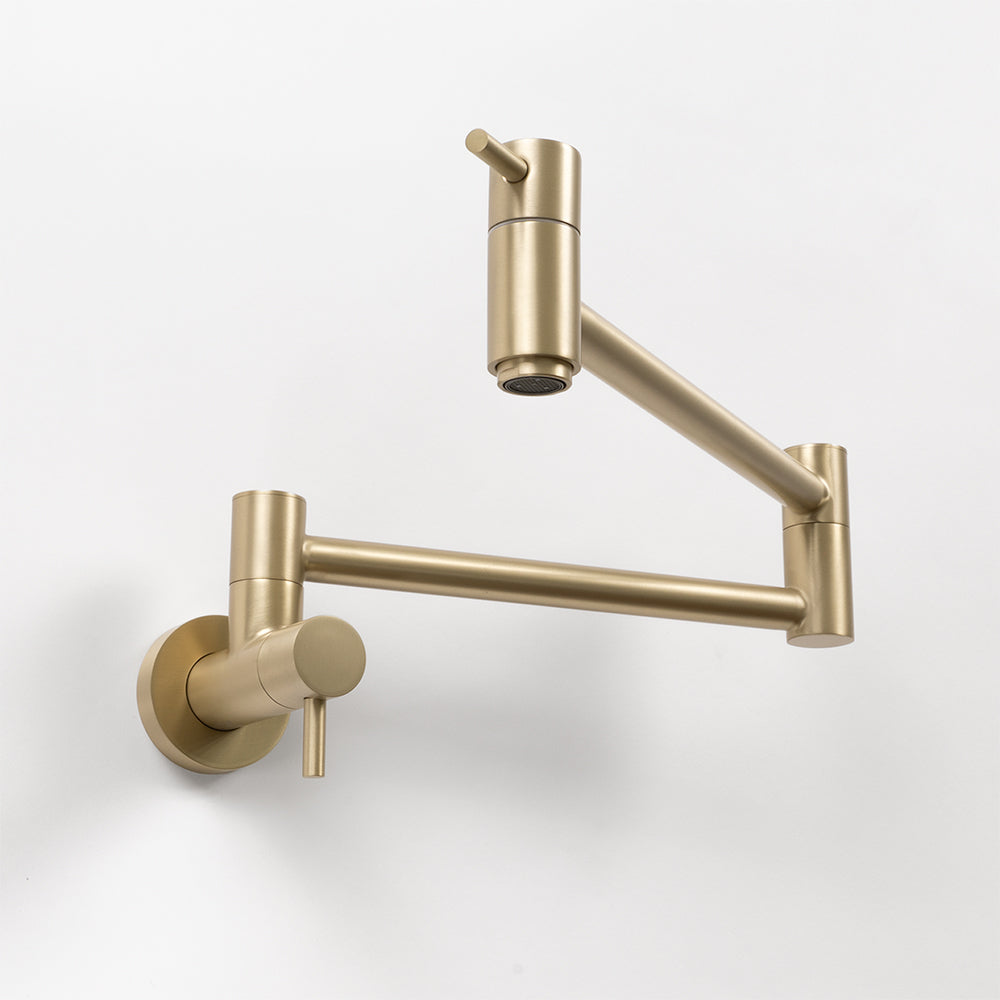 Winslow Wall Pot Filler Brushed Brass Gold