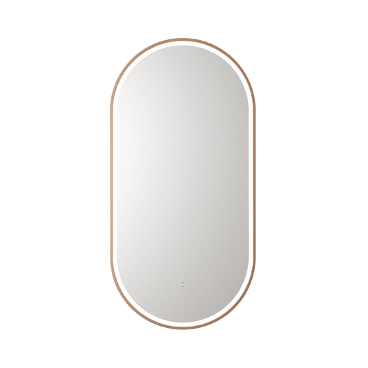 Beau Monde Oblong Pill LED Mirror Brushed Bronze