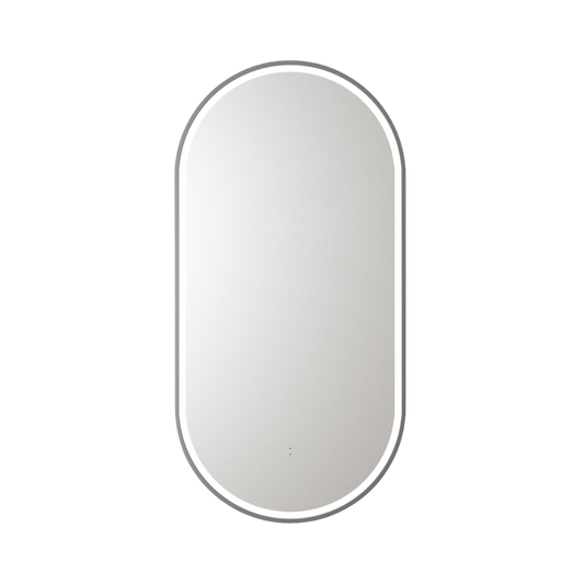 Beau Monde Oblong Pill LED Mirror Gunmetal