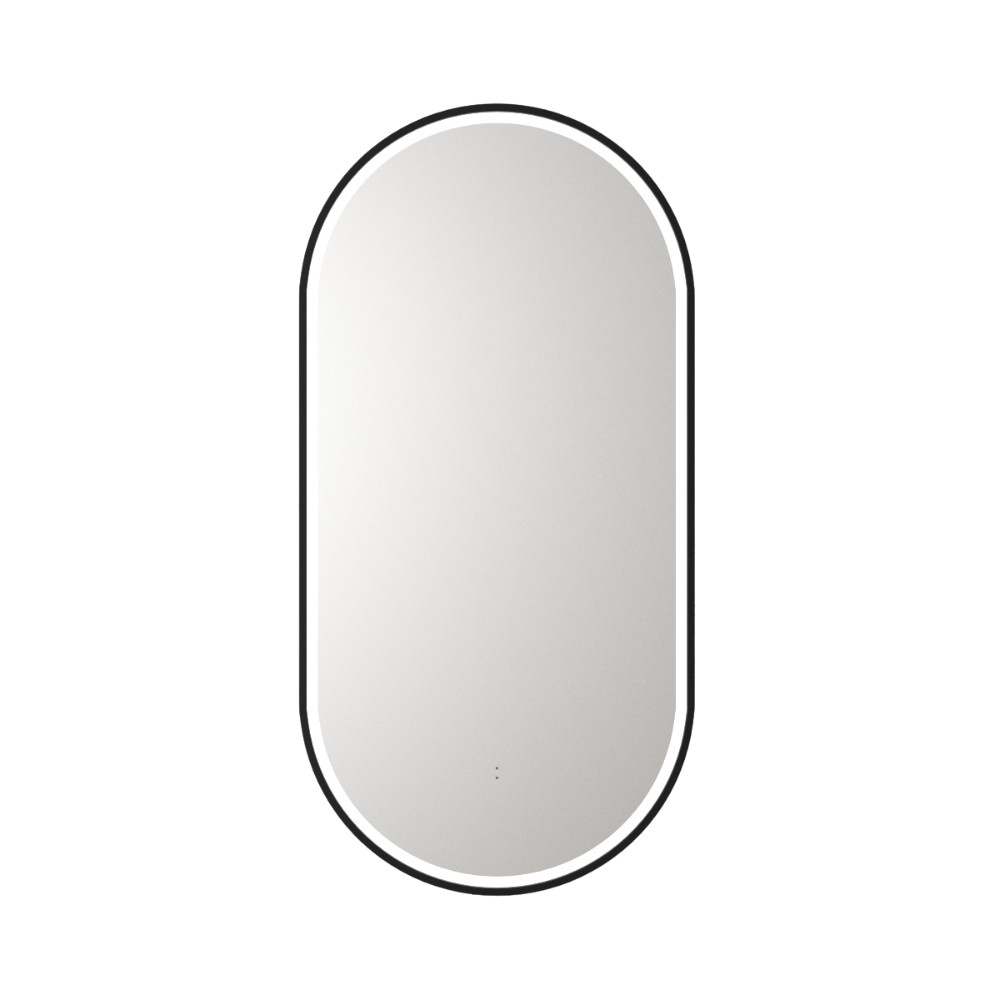 Beau Monde Oblong Pill LED Mirror Matte Black