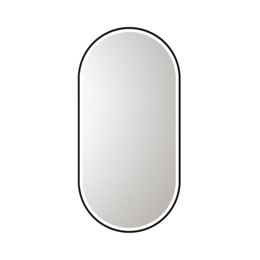 Beau Monde Oblong Pill LED Mirror Matte Black