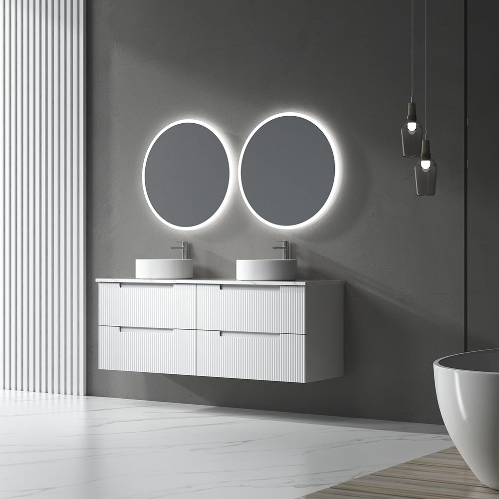 Windsor Round LED Mirror 700mm Matte White