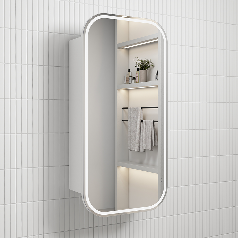 Vienna LED Matte White Shaving Cabinet