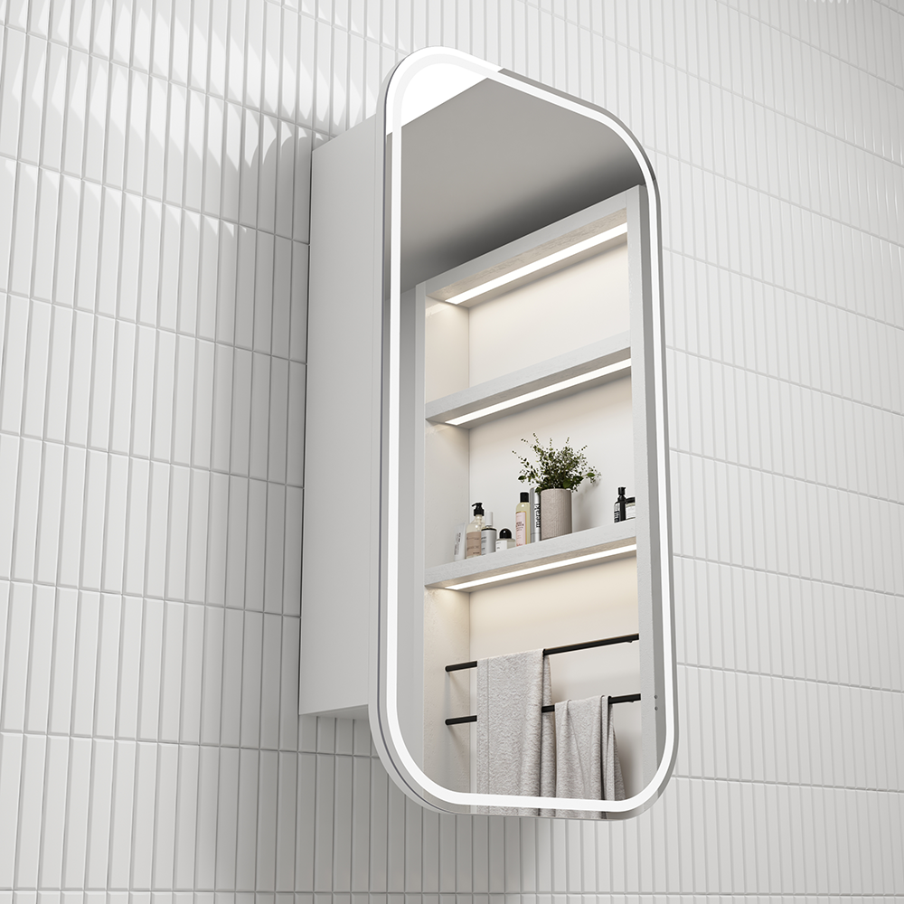 Vienna LED Matte White Shaving Cabinet