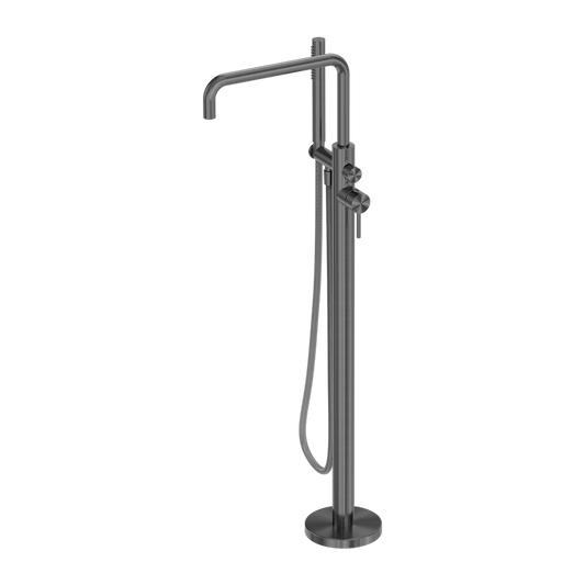 Zen Freestanding Bath Mixer With Outdoor Shower Hose Graphite