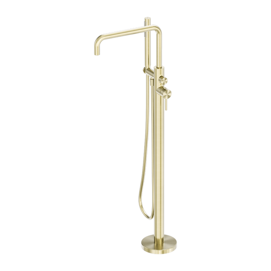 Zen Freestanding Bath Mixer Brushed Gold