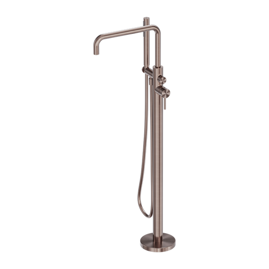 Zen Freestanding Bath Mixer Brushed Bronze