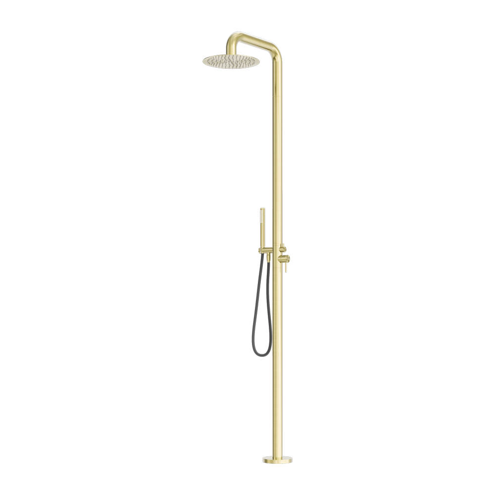 Zen Outdoor Freestanding Shower Column Brushed Gold