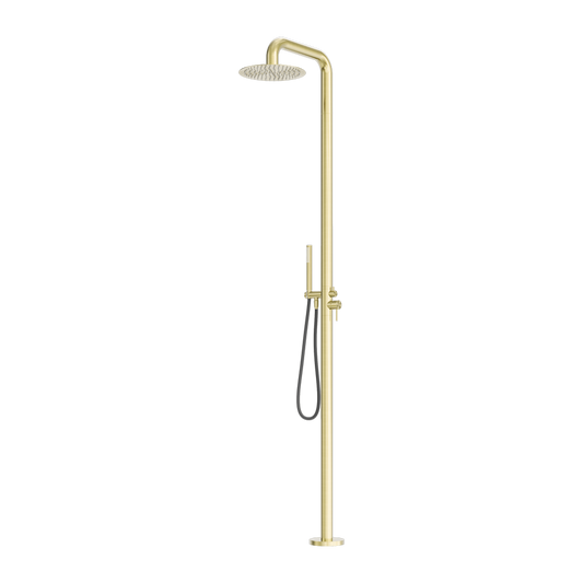 Zen Outdoor Freestanding Shower Column Brushed Gold