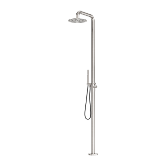 Zen Outdoor Freestanding Shower Column Brushed Nickel