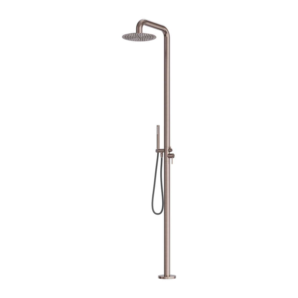 Zen Outdoor Freestanding Shower Column Brushed Bronze