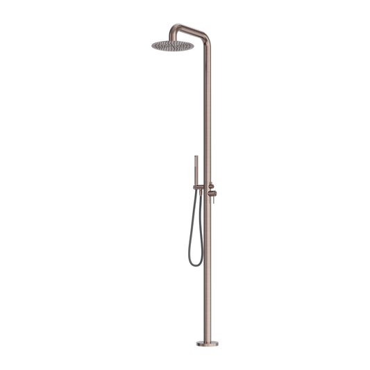 Zen Outdoor Freestanding Shower Column Brushed Bronze