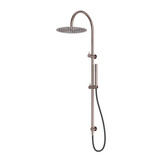 Zen Twin Shower With Outdoor Shower Hose Brushed Bronze