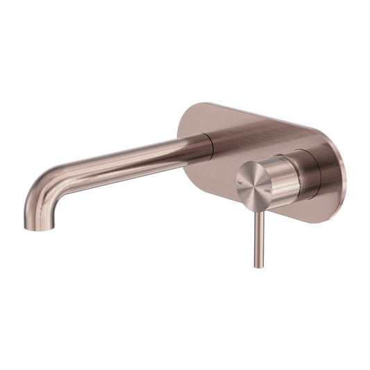 Zen Wall Basin/Bath Mixer 185mm Spout Brushed Bronze