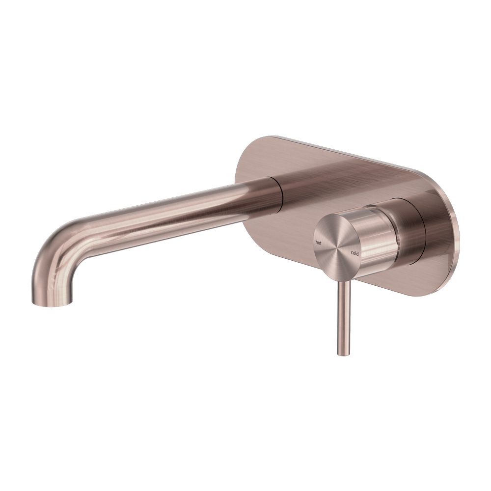 Zen Wall Basin/Bath Mixer 230mm Spout Brushed Bronze