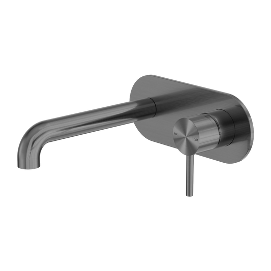 Zen Wall Basin/Bath Mixer 230mm Spout Graphite