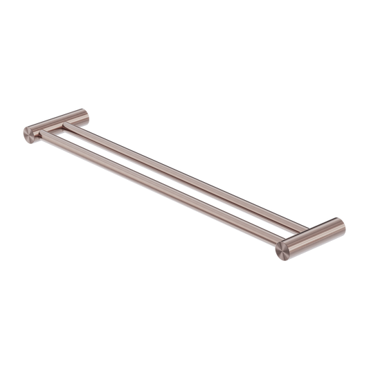 Zen Double Towel Rail 600mm Brushed Bronze