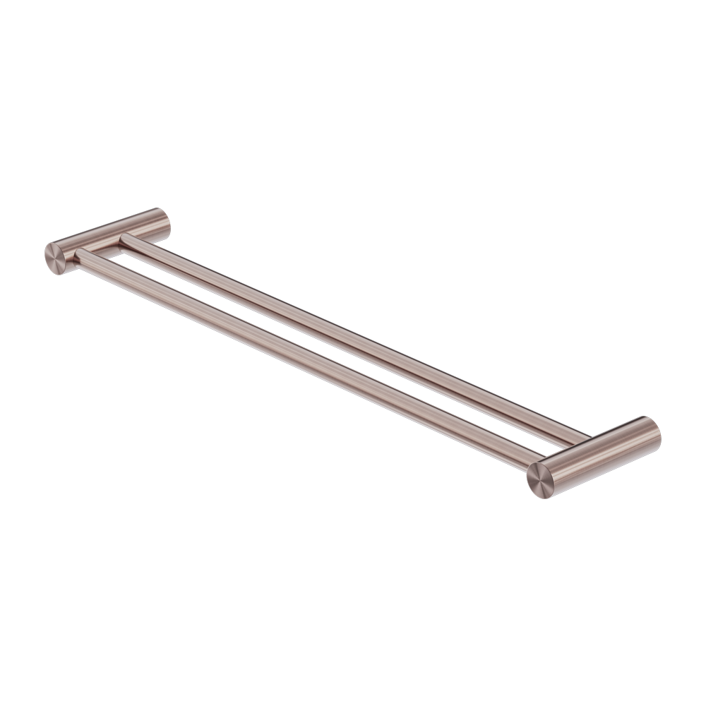 Zen Double Towel Rail 800mm Brushed Bronze