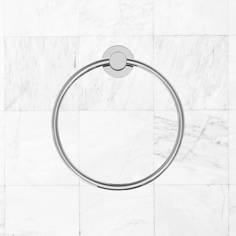 Classic Hand Towel Ring Chrome