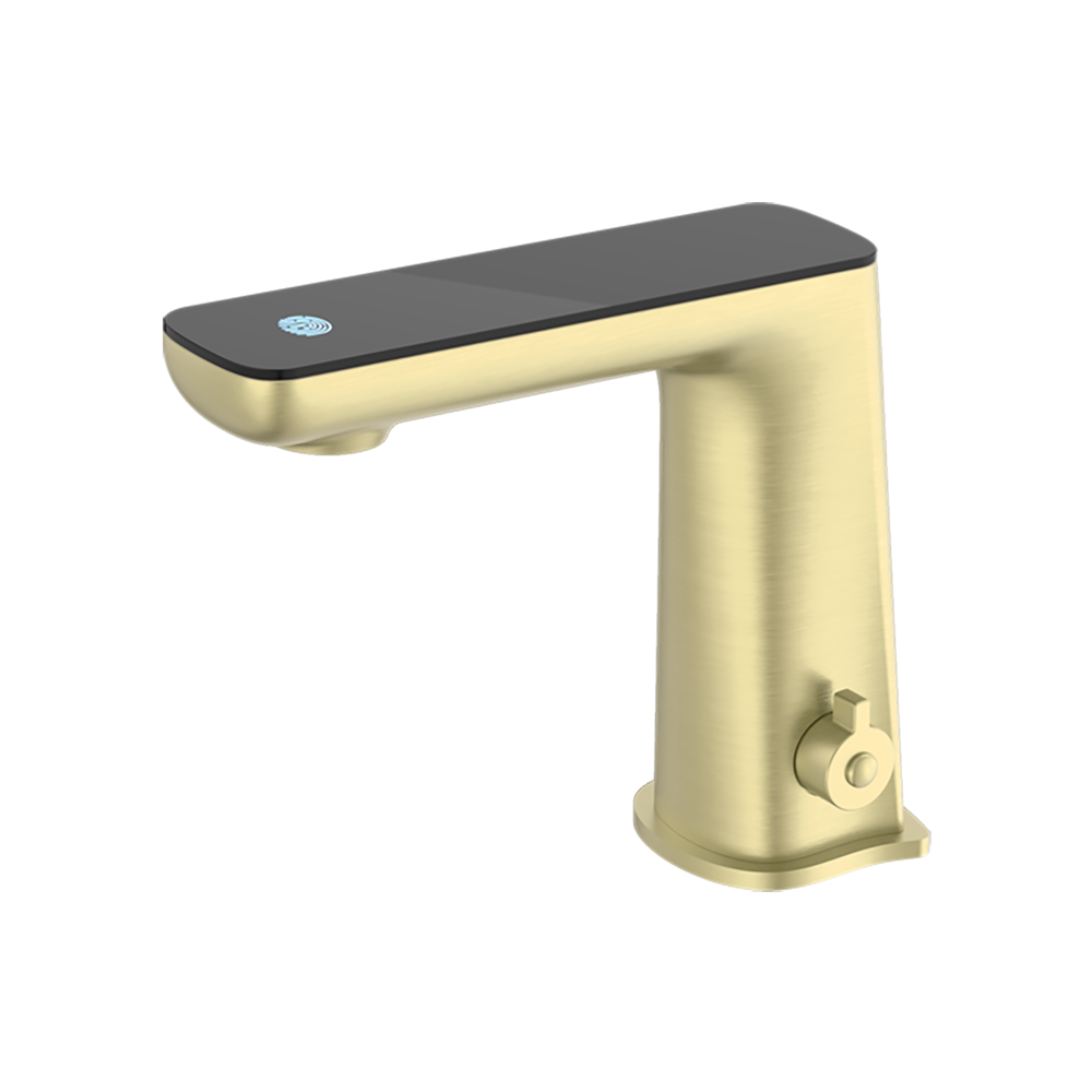 Claudia Sensor Mixer with Black Top Display Brushed Gold