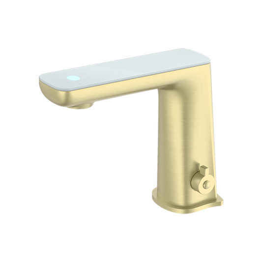 Claudia Sensor Mixer with White Top Display Brushed Gold