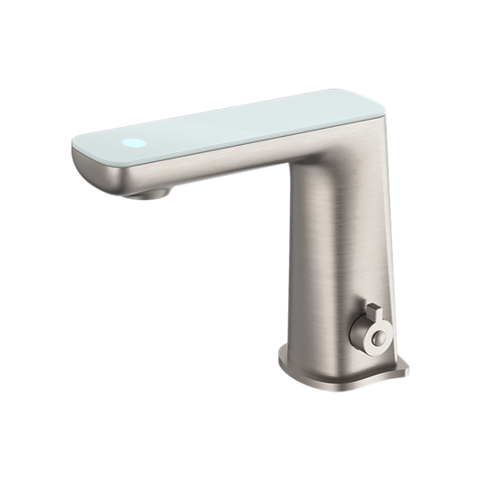 Claudia Sensor Mixer with White Top Display Brushed Nickel