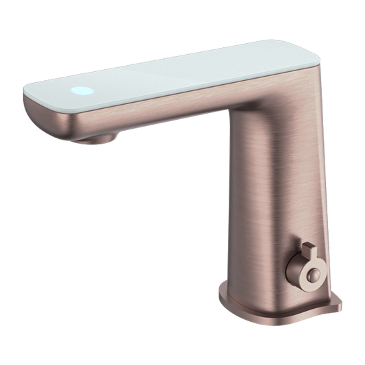 Claudia Sensor Mixer With White Top Display Brushed Bronze