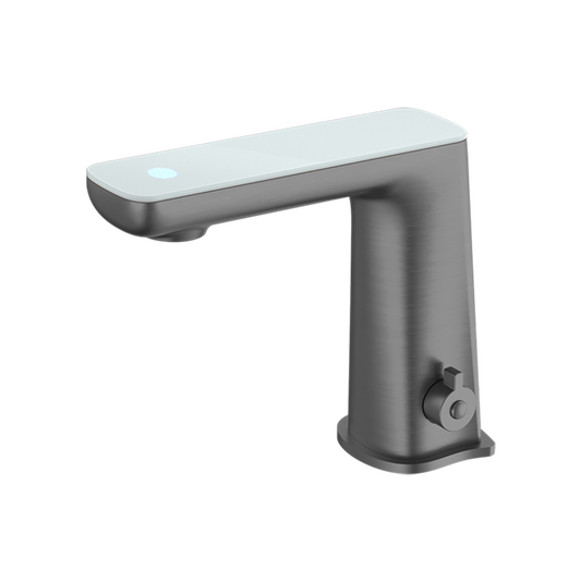 Claudia Sensor Mixer with White Top Display Brushed Gunmetal