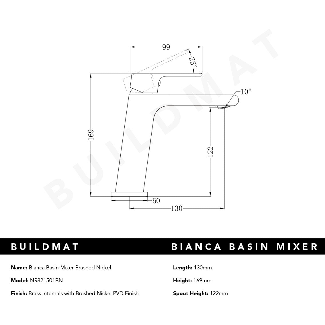 Bianca Basin Mixer Brushed Nickel