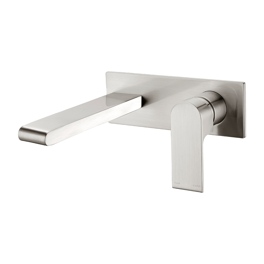 Bianca Wall Basin/Bath Mixer 187mm Brushed Nickel