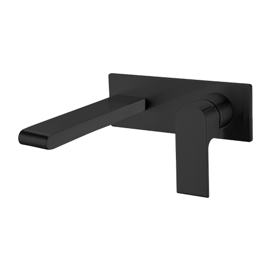 Bianca Wall Basin/Bath Mixer 187mm Matte Black