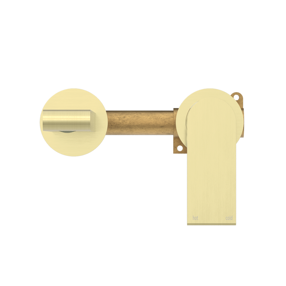 Bianca Wall Basin/Bath Mixer Separate Back Plate 187mm Brushed Gold