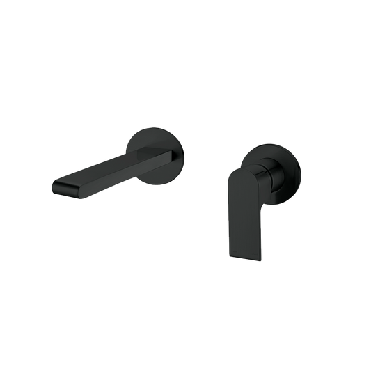 Bianca Wall Basin/Bath Mixer Separate Back Plate 187mm Matte Black