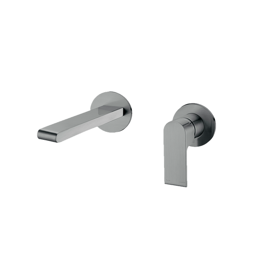 Bianca Wall Basin/Bath Mixer Separate Back Plate 230mm Brushed Gunmetal