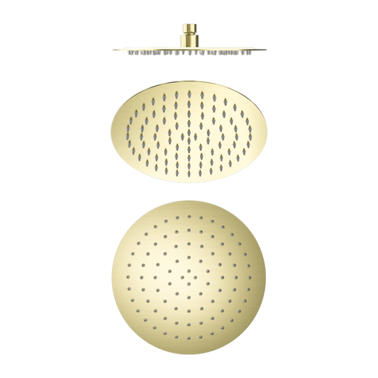 250mm Round Stainless Steel Shower Head 250mm 4 Star Rating Brushed Gold