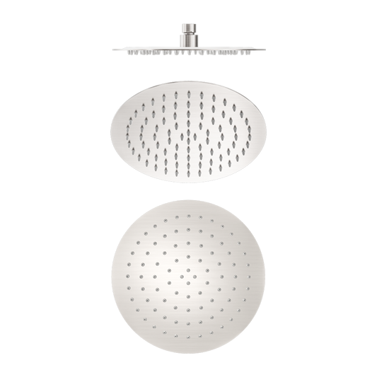 250mm Round Stainless Steel Shower Head 250mm 4 Star Rating Brushed Nickel