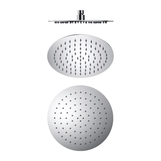 250mm Round Stainless Steel Shower Head 250mm 4 Star Rating Chrome